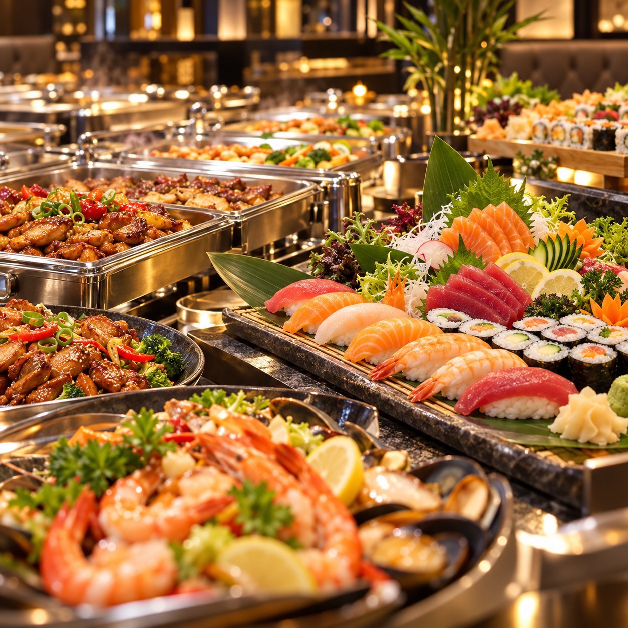 Asiatisches Buffet und Sushi im Asia Palast